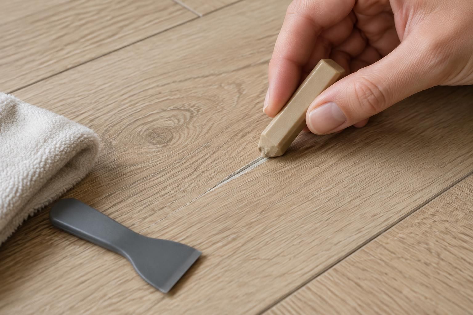 découvrez comment masquer facilement une petite rayure sur un parquet stratifié avec des astuces simples, sans remplacer la lame.